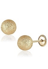 engaging diamond cut ball yellow gold baby earrings